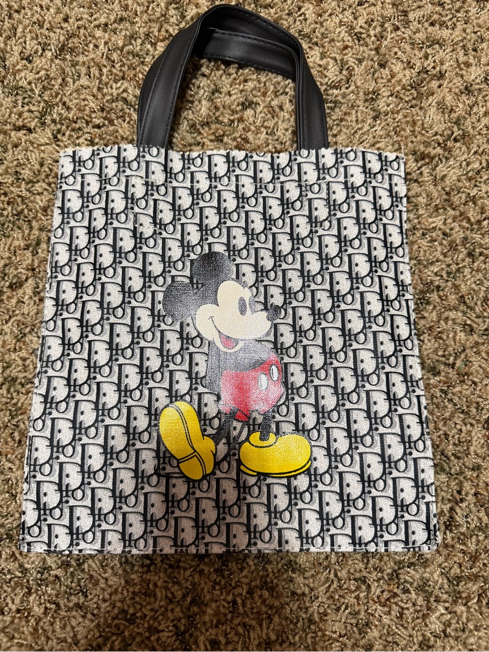 Canvas Tote with Mickey Print